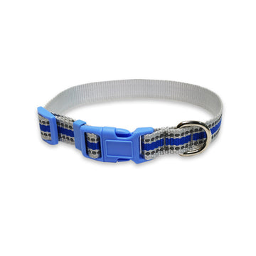 Pawsindia Reflective Nylon Collar for Small Dogs - Blue